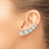 Lex & Lu Sterling Silver Polished White CZ Post Set Earrings LAL35983 - 3 - Lex & Lu