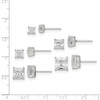Lex & Lu Sterling Silver Polished White CZ Post Set Earrings LAL35983 - 4 - Lex & Lu