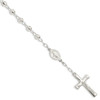 Lex & Lu Sterling Silver Polished Rosary Bracelet 7.5'' LAL35985 - Lex & Lu