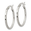 Lex & Lu Sterling Silver Satin Finish D/C Hinged Hoop Earrings LAL36007 - 2 - Lex & Lu