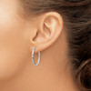 Lex & Lu Sterling Silver Satin Finish D/C Hinged Hoop Earrings LAL36007 - 3 - Lex & Lu