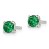 Lex & Lu Sterling Silver Polished Green Glass Post Earrings LAL36014 - 2 - Lex & Lu
