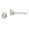 Lex & Lu Sterling Silver Polished CZ Post Earrings LAL36039 - Lex & Lu