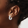 Lex & Lu Sterling Silver w/Rhodium 3-row Hinged Hoop Earrings LAL36041 - 3 - Lex & Lu