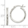 Lex & Lu Sterling Silver Satin Finish D/C Hinged Hoop Earrings LAL36061 - 4 - Lex & Lu