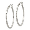 Lex & Lu Sterling Silver Satin Finish D/C Hinged Hoop Earrings LAL36062 - 2 - Lex & Lu