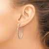 Lex & Lu Sterling Silver Satin Finish D/C Hinged Hoop Earrings LAL36062 - 3 - Lex & Lu