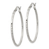 Lex & Lu Sterling Silver Satin Finish D/C Hinged Hoop Earrings LAL36108 - 2 - Lex & Lu