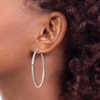 Lex & Lu Sterling Silver Satin Finish D/C Hinged Hoop Earrings LAL36108 - 3 - Lex & Lu