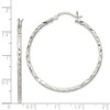 Lex & Lu Sterling Silver Satin Finish D/C Hinged Hoop Earrings LAL36108 - 4 - Lex & Lu