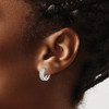 Lex & Lu Sterling Silver Polished Rhodium-plated Hinged Hoop Earrings LAL36154 - 3 - Lex & Lu