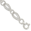 Lex & Lu Sterling Silver Polished And Textured Link Bracelet 8'' LAL36174 - Lex & Lu