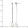 Lex & Lu Sterling Silver 7-8mm White FW Cultured Pearl Post Dangle Earrings - 4 - Lex & Lu