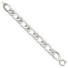 Lex & Lu Sterling Silver Polished And Textured Link Bracelet 8'' LAL36198 - 2 - Lex & Lu