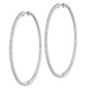 Lex & Lu Sterling Silver Diamond In & Out Hoop Earrings - 2 - Lex & Lu