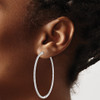 Lex & Lu Sterling Silver Diamond In & Out Hoop Earrings - 3 - Lex & Lu