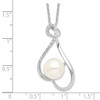 Lex & Lu Sterling Silver 9-10mm White FWC Pearl CZ Chain Slide Necklace 17'' - 3 - Lex & Lu