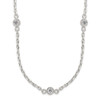 Lex & Lu Sterling Silver Polished CZ Necklace 18'' LAL36327 - Lex & Lu