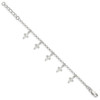 Lex & Lu Sterling Silver Cross Charm Bracelet 6'' LAL3657 - 2 - Lex & Lu