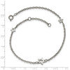 Lex & Lu Chisel Stainless Steel Polished Stars Anklet 9'' - 4 - Lex & Lu