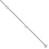 Lex & Lu Chisel Stainless Steel Polished Hearts Anklet 9'' - Lex & Lu