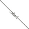 Lex & Lu Chisel Stainless Steel Polished FAITH Anklet 9'' - Lex & Lu