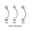 Lex & Lu Steel Curved Barbell EyeBrow Ring Piercing 18, 16 or 14 Gauge-2-Lex & Lu