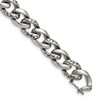 Lex & Lu Chisel Stainless Steel Antiqued & Polished Links Bracelet 8.5'' - Lex & Lu