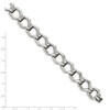Lex & Lu Chisel Stainless Steel Polished Fancy Link Bracelet 8.5'' LAL37233 - 4 - Lex & Lu