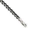 Lex & Lu Chisel Stainless Steel Polished & Black Plated Bracelet 8.25'' - Lex & Lu