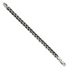 Lex & Lu Chisel Stainless Steel Polished & Black Plated Bracelet 8.25'' - 3 - Lex & Lu