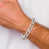 Lex & Lu Chisel Stainless Steel Polished Squares Bracelet 8.5'' - 6 - Lex & Lu