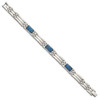 Lex & Lu Chisel Stainless Steel Blue Carbon Fiber Inlay Polished Bracelet 8.5'' - 3 - Lex & Lu