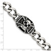 Lex & Lu Chisel Stainless Steel Polished Skull Bracelet 9'' - 5 - Lex & Lu