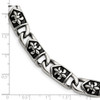 Lex & Lu Chisel Stainless Steel Polished/Antiqued Fleur de Lis Bracelet 8.75'' - 5 - Lex & Lu