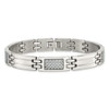 Lex & Lu Chisel Stainless Steel Polished Grey Carbon Fiber Bracelet 8.5'' - 4 - Lex & Lu