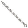 Lex & Lu Chisel Stainless Steel Polished Fancy Link Bracelet 8'' - 3 - Lex & Lu