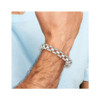 Lex & Lu Chisel Stainless Steel Polished and Matte Link Bracelet 8.25'' - 6 - Lex & Lu