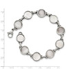 Lex & Lu Chisel Stainless Steel Cat's Eye & Mother of Pearl Bracelet 7.75'' - 5 - Lex & Lu