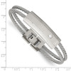 Lex & Lu Chisel Stainless Steel Polished and Brushed CZ Wire Bracelet 41'' - 4 - Lex & Lu