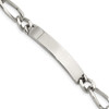 Lex & Lu Chisel Stainless Steel Polished ID Bracelet 9.25'' - Lex & Lu