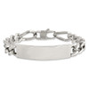 Lex & Lu Chisel Stainless Steel Polished Large ID Bracelet 9'' - 4 - Lex & Lu