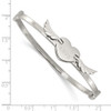 Lex & Lu Chisel Stainless Steel Polished/Moveable Heart w/Wings Love Bracelet - 4 - Lex & Lu