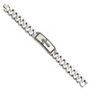 Lex & Lu Chisel Stainless Steel Polished and Antiqued Cross Bracelet 48'' - 3 - Lex & Lu