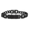 Lex & Lu Chisel Stainless Steel Polished & Brushed Black Plated Bracelet 33'' - 4 - Lex & Lu