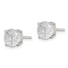 Lex & Lu Sterling Silver 7mm Round Basket Set CZ Stud Earrings LAL3755 - 2 - Lex & Lu