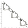 Lex & Lu Chisel Stainless Steel Polished Hearts Bracelet 7.75'' - 5 - Lex & Lu