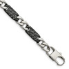 Lex & Lu Chisel Stainless Steel Polished Black Plated Link Bracelet 8.5'' - Lex & Lu