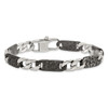 Lex & Lu Chisel Stainless Steel Polished Black Plated Link Bracelet 8.5'' - 4 - Lex & Lu