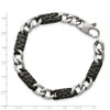 Lex & Lu Chisel Stainless Steel Polished Black Plated Link Bracelet 8.5'' - 5 - Lex & Lu